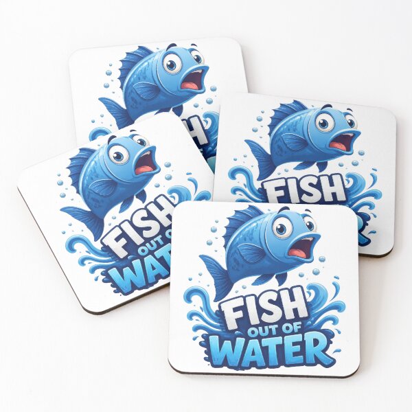Item preview, Fish Out of Water – Playful Blue Ocean designed and sold by Stylestickers55.