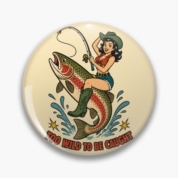 Item preview, Too Wild to Be Caught Fishing Pinup designed and sold by Victor Shadehorn.