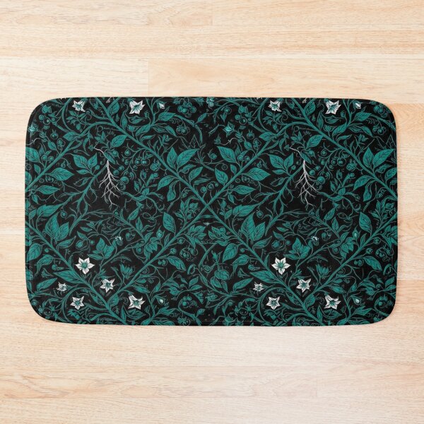 Item preview, Dark Teal Botanical Floral Vine Pattern designed and sold by Owcomm.