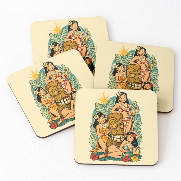 Item preview, Tiki Girls and Island Idol Retro Pinup designed and sold by Victor Shadehorn.