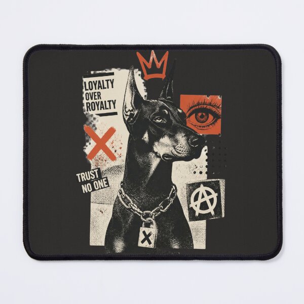 Item preview, Doberman Street Art Collage - Loyalty Over Royalty Punk designed and sold by ERODED SELF.