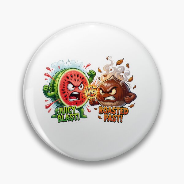 Item preview, Watermelon Slice Versus Roasted Chestnut Sticker designed and sold by Imaginarium of Chaos falcon88 .
