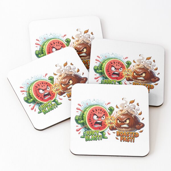 Item preview, Watermelon Slice Versus Roasted Chestnut Sticker designed and sold by Imaginarium of Chaos falcon88 .