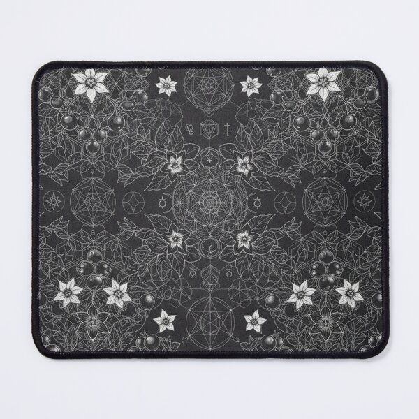 Item preview, Intricate Botanical Sacred Geometry Black And White Pattern designed and sold by Owcomm.