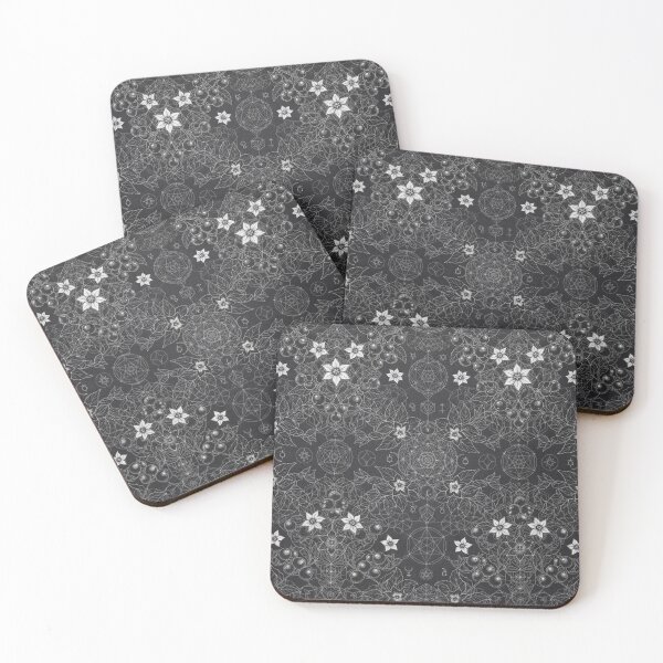 Item preview, Intricate Botanical Sacred Geometry Black And White Pattern designed and sold by Owcomm.