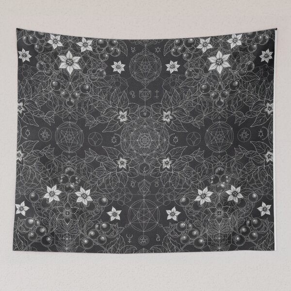 Item preview, Intricate Botanical Sacred Geometry Black And White Pattern designed and sold by Owcomm.