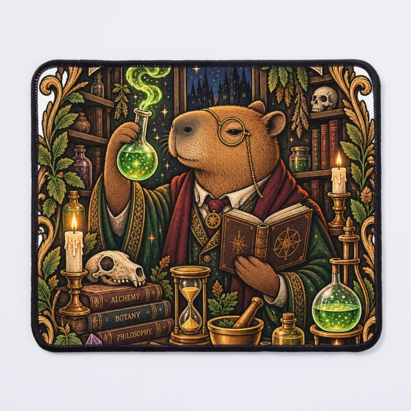 Item preview, The Alchemist Tarot Card - Capybara Brew Transform Discover Vintage Magic designed and sold by zhivago1980.