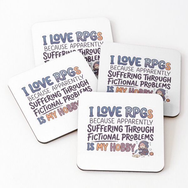 Item preview, I Love RPGs Because Apparently Suffering Through Fictional Problems Is My Hobby – Funny RPG Sticker designed and sold by WaterWhisker.