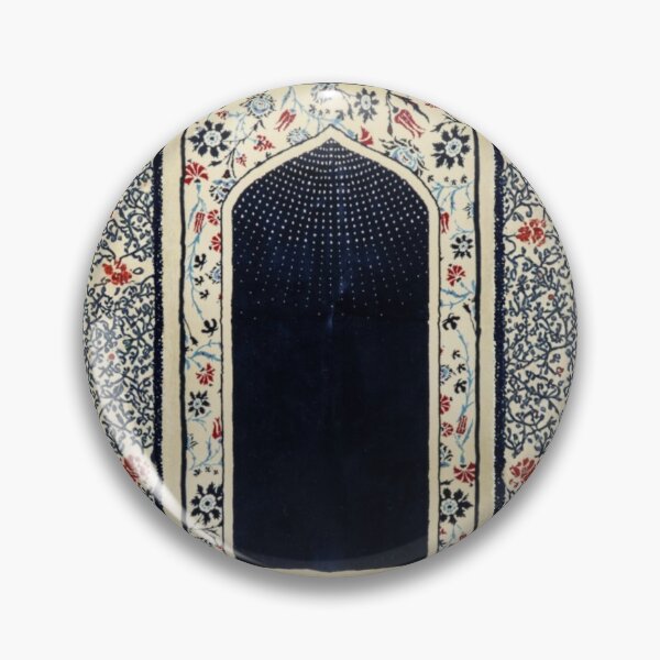 Item preview, Sacred Arch: Floral Mihrab Islamic Prayer Rug Art (Navy/Red V.2) designed and sold by D-Islamic.