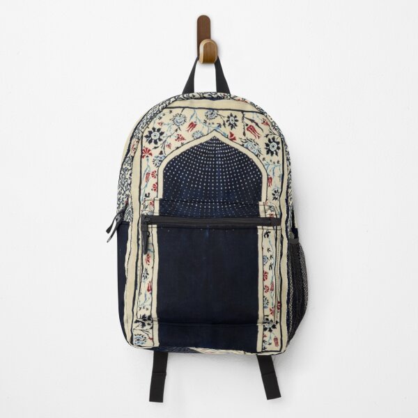 Item preview, Sacred Arch: Floral Mihrab Islamic Prayer Rug Art (Navy/Red V.2) designed and sold by D-Islamic.