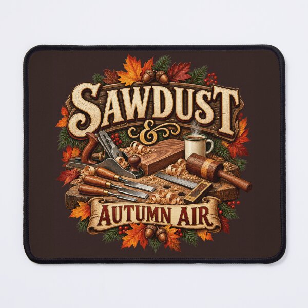 Item preview, Sawdust & Autumn Air – Fall Woodworker Carpenter Design designed and sold by astersgraphics.