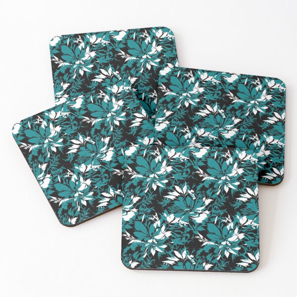 Item preview, Teal Floral Pattern Botanical Dark Tapestry designed and sold by Owcomm.