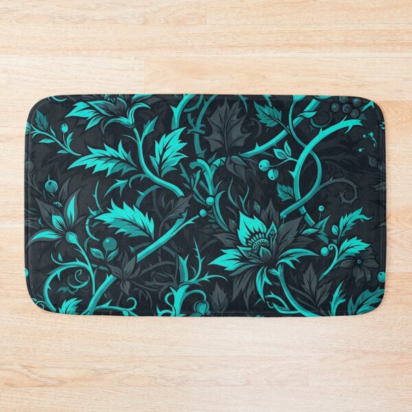 Item preview, Dark Cyan Floral Vines Botanical Pattern designed and sold by Owcomm.