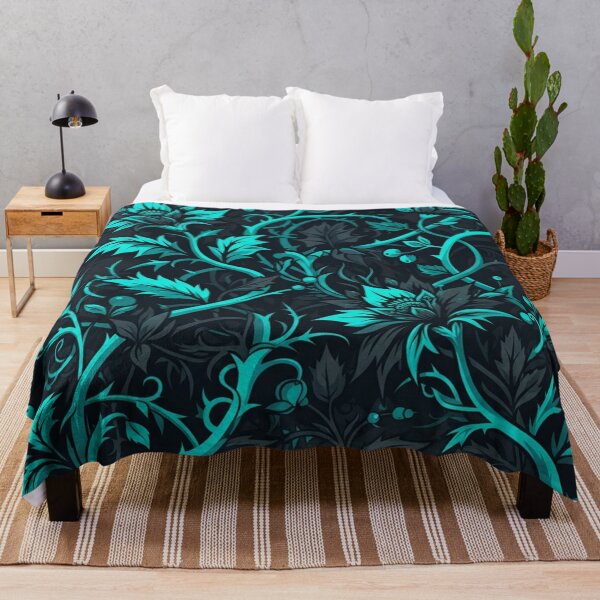 Item preview, Dark Cyan Floral Vines Botanical Pattern designed and sold by Owcomm.