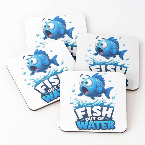 Item preview, Fish Out of Water – Playful Blue Ocean designed and sold by Stylestickers55.