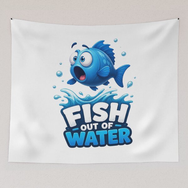 Item preview, Fish Out of Water – Playful Blue Ocean designed and sold by Stylestickers55.