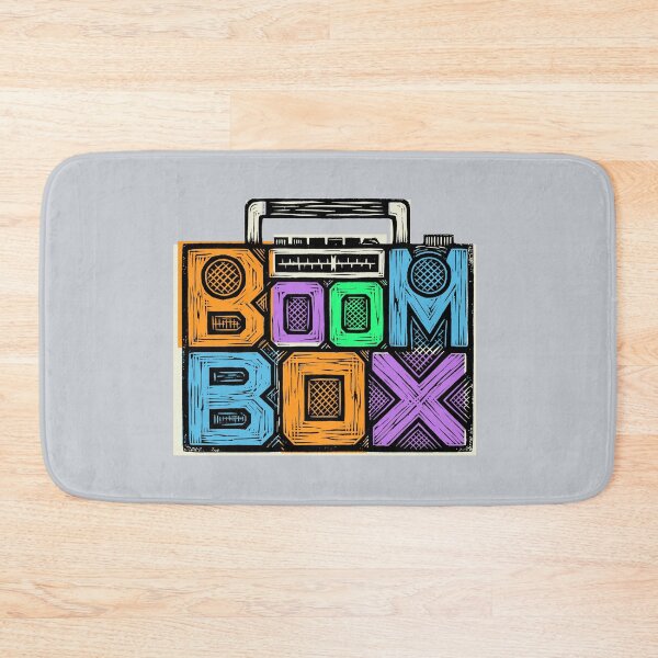 Item preview, Vintage Boombox Typography Retro 80s Woodcut Linocut Art designed and sold by KiwiRider.