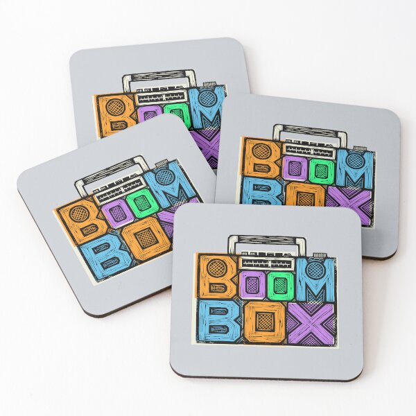 Item preview, Vintage Boombox Typography Retro 80s Woodcut Linocut Art designed and sold by KiwiRider.