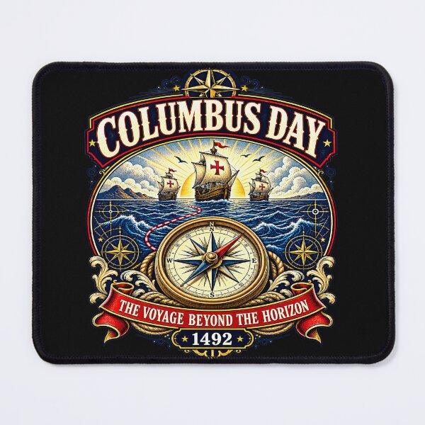Item preview, Columbus Day 1492 - Vintage Voyage Beyond The Horizon designed and sold by noristore.