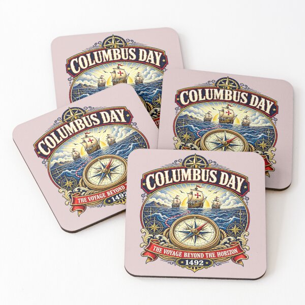 Item preview, Columbus Day 1492 - Vintage Voyage Beyond The Horizon designed and sold by noristore.
