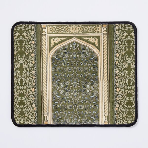 Item preview, Powered by Salah: Floral Mihrab Islamic Prayer Rug Art (Forest Green V.2) designed and sold by D-Islamic.