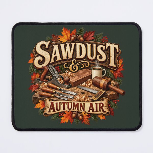 Item preview, Sawdust & Autumn Air – Fall Woodworker Carpenter Design designed and sold by astersgraphics.