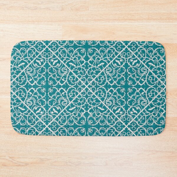 Item preview, Intricate Teal And White Gothic Filigree Pattern designed and sold by Owcomm.