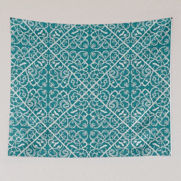 Item preview, Intricate Teal And White Gothic Filigree Pattern designed and sold by Owcomm.