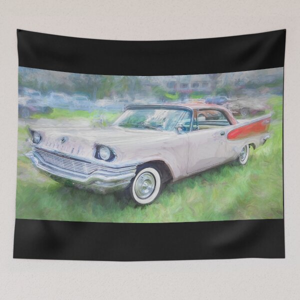 Item preview,  1957 Chrysler Windsor Desert Rose and Gauguin Red Technical Blueprint Car Poster designed and sold by RichFrancoCars.