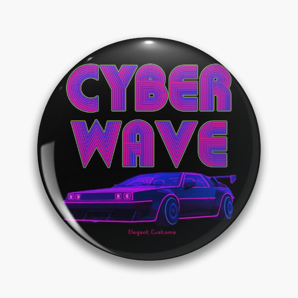 Item preview, Cyber Wave Retro Wave Cyber Car with text - New Wave Cold Wave Super Car designed and sold by Elegant Customs.