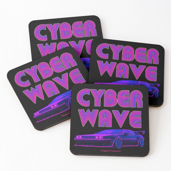Item preview, Cyber Wave Retro Wave Cyber Car with text - New Wave Cold Wave Super Car designed and sold by Elegant Customs.