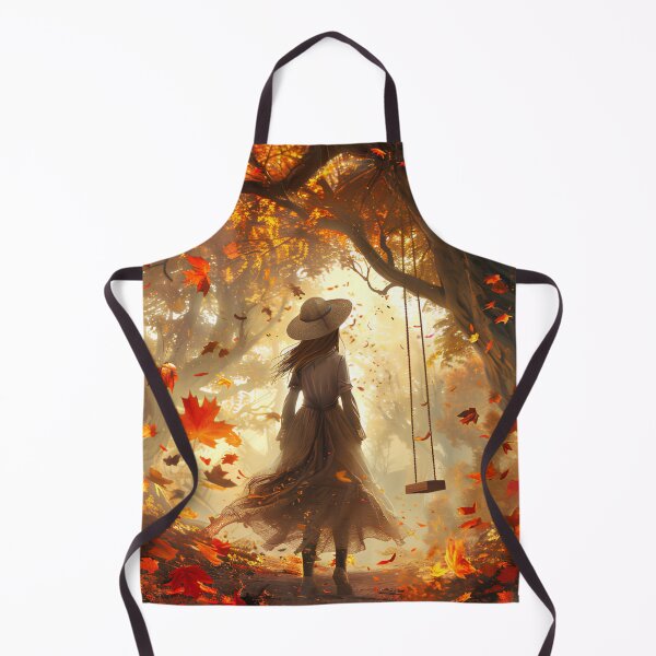 Item preview, Autumn Whispers — Girl by the Swing in a Fall Forest designed and sold by SilentFlower.