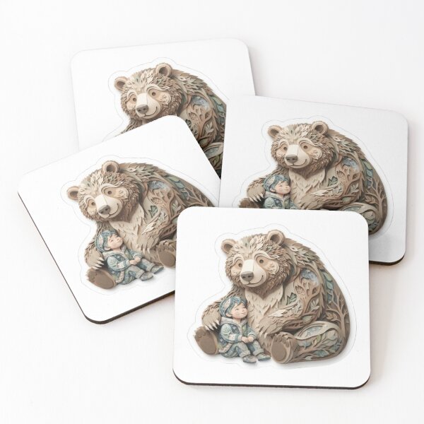 Item preview, Paper Cut Art Child and Friendly Bear designed and sold by Snurly.
