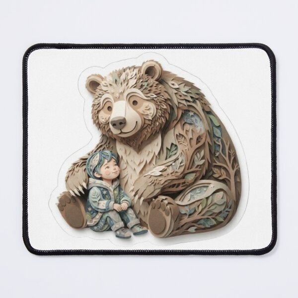 Item preview, Paper Cut Art Child and Friendly Bear designed and sold by Snurly.