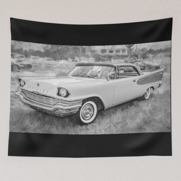Item preview, 1957 Chrysler Windsor Desert Rose and Gauguin Red Technical Blueprint Car Poster designed and sold by RichFrancoCars.