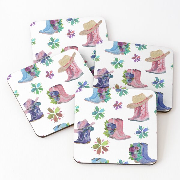 Item preview, Cowgirl Boots Succulents in Watercolor Pink Purple designed and sold by DivinelyInspired.