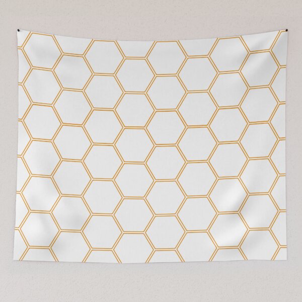 Item preview, Geometric Honeycomb Pattern - Orange #271 designed and sold by Natural Collective.