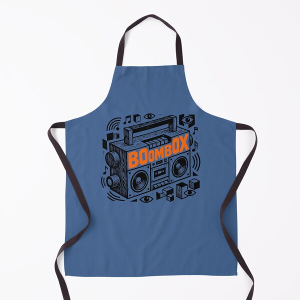Artikelvorschau, Boombox Vintage 80er Jahre Ghettoblaster Orange Holzschnitt Linolschnitt Kunst entworfen und verkauft von KiwiRider.