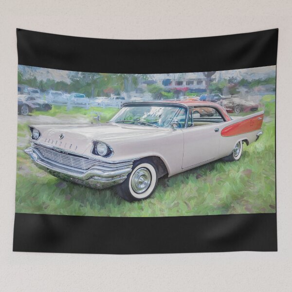 Item preview, 1957 Chrysler Windsor Desert Rose and Gauguin Red Technical Blueprint Car Poster designed and sold by RichFrancoCars.