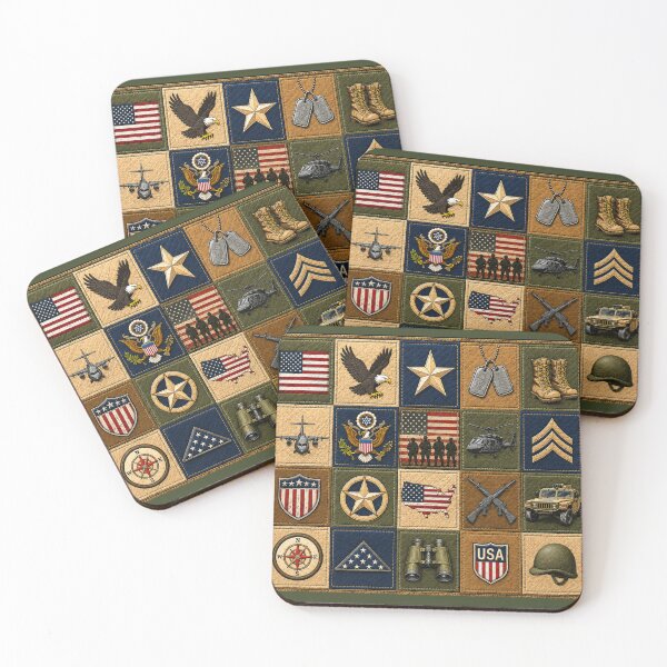 Item preview, American Military Heritage – Patriotic USA Vintage Patchwork designed and sold by HO•Designs.