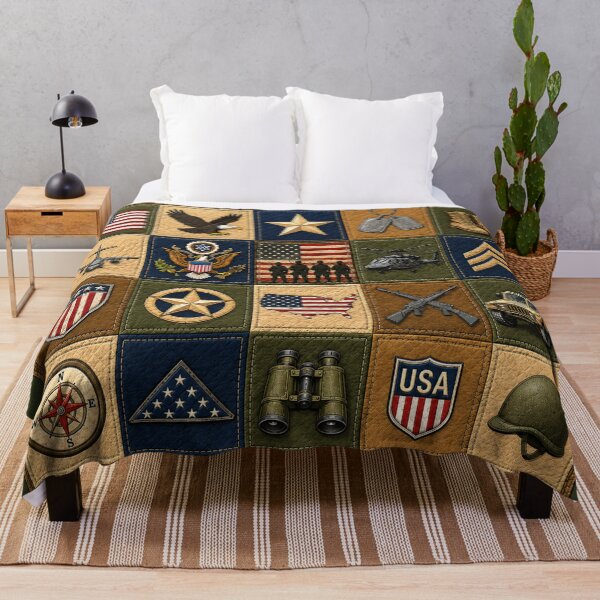 Item preview, American Military Heritage – Patriotic USA Vintage Patchwork designed and sold by HO•Designs.