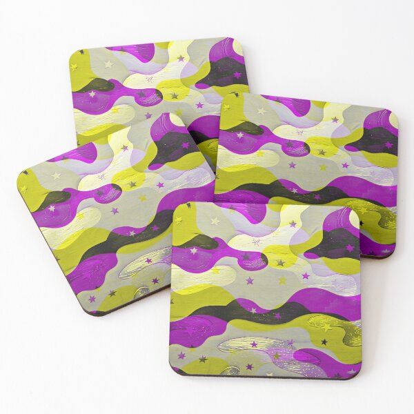 Item preview, Purple, Yellow and Black Camouflage with Stars designed and sold by Lynn Anne Creations.