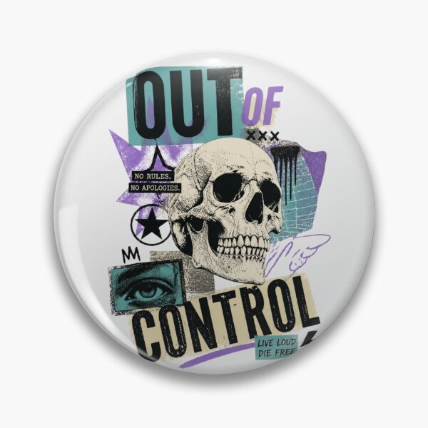Item preview, Out Of Control Grunge Skull - Punk Rock Street Art Collage designed and sold by ERODED SELF.