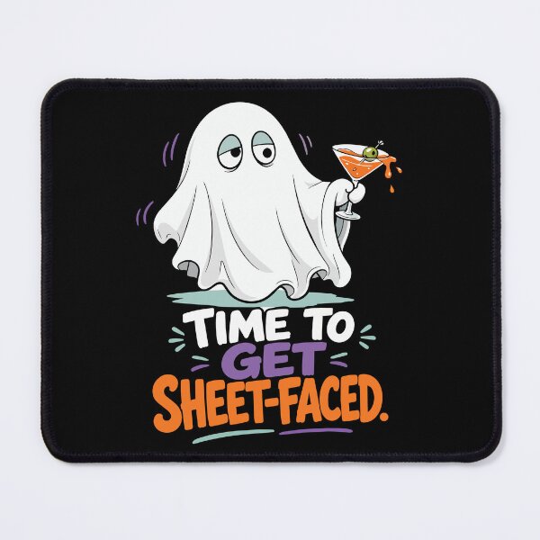 Item preview, Time to Get Sheet-Faced Cocktail Ghost Halloween Illustration designed and sold by Uglyandcute.