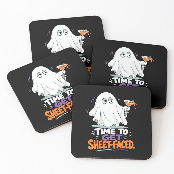 Item preview, Time to Get Sheet-Faced Cocktail Ghost Halloween Illustration designed and sold by Uglyandcute.
