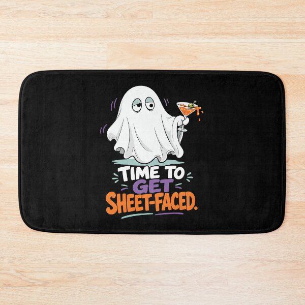 Item preview, Time to Get Sheet-Faced Cocktail Ghost Halloween Illustration designed and sold by Uglyandcute.