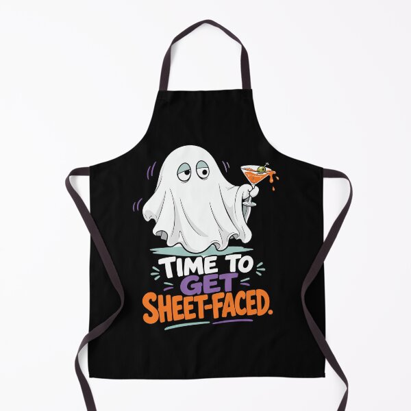 Item preview, Time to Get Sheet-Faced Cocktail Ghost Halloween Illustration designed and sold by Uglyandcute.