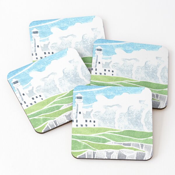 Item preview, Flamborough Head Lighthouse White Line Woodcut designed and sold by ShaunMJonesArt.