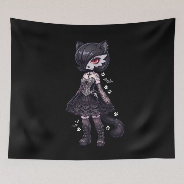 Item preview, Dark Goth Gardevoir Cat: Cyber Goth Corset & Boots designed and sold by CuteKats.