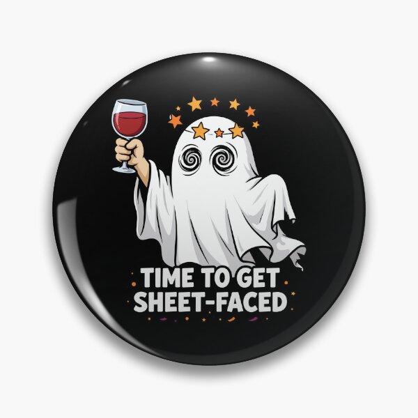 Item preview, Time to Get Sheet-Faced Wine Ghost Halloween Illustration designed and sold by Uglyandcute.